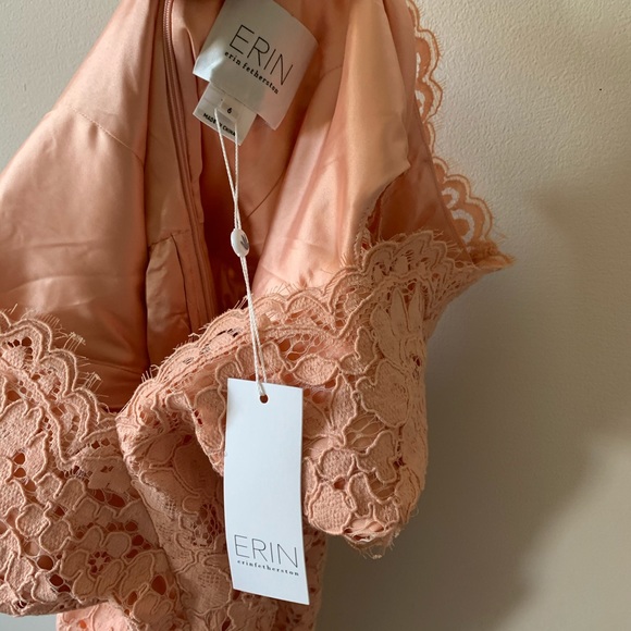 Erin Fetherston Alicia Lace Dress Peach 6 NWT $255 (k4) - Picture 4 of 6
